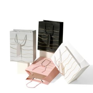 Gold Foil Stamping Bag Cardboard Shopping Paper Bags